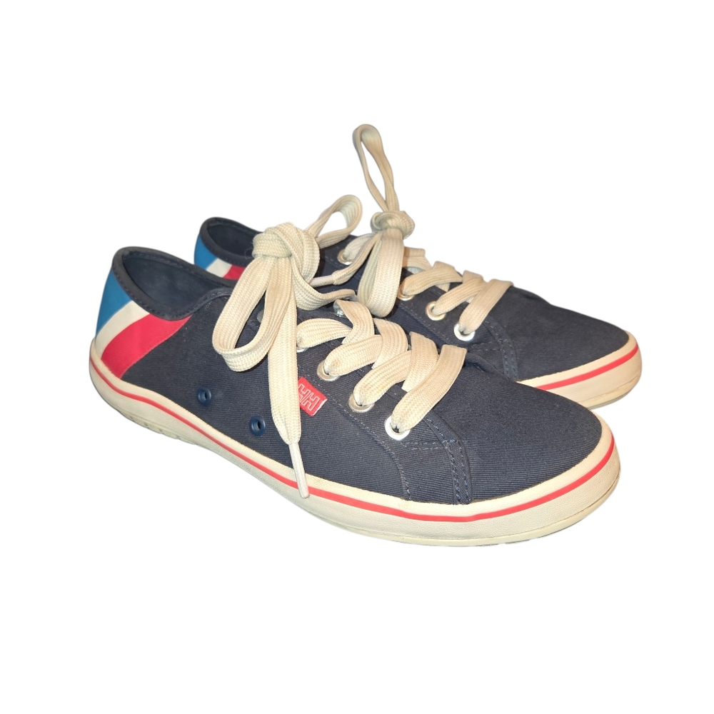 Helly Hansen Pink, Blue & White Accented Navy Blue Lace Up Low Top Sneakers Sz 6